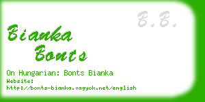 bianka bonts business card